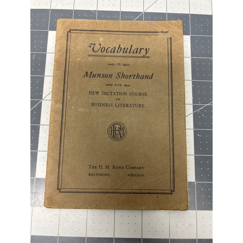 Vintage Vocabulary Munson Shorthand Book 1928 Brown Business Literature